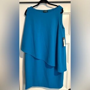 Ralph Lauren Turquoise Blue Sleeveless Layered Shift Dress